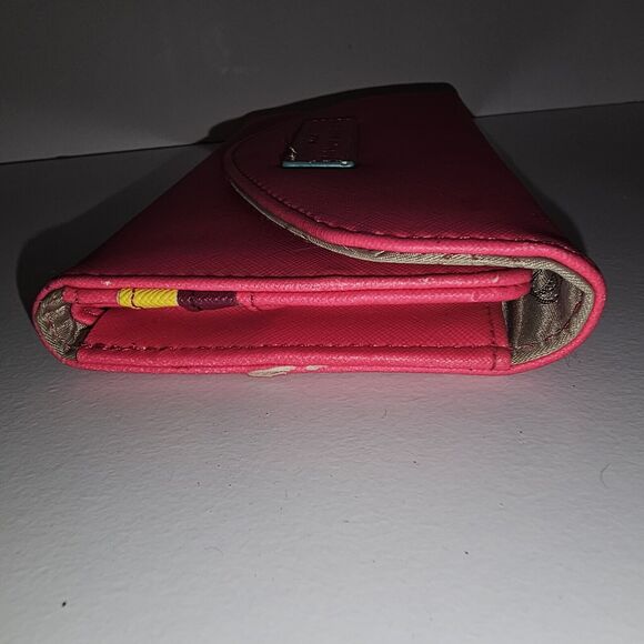 Adrienne Vittadini Hot Pink Trifold Wallet Designer Clutch Purse Accessory - Picture 5 of 11